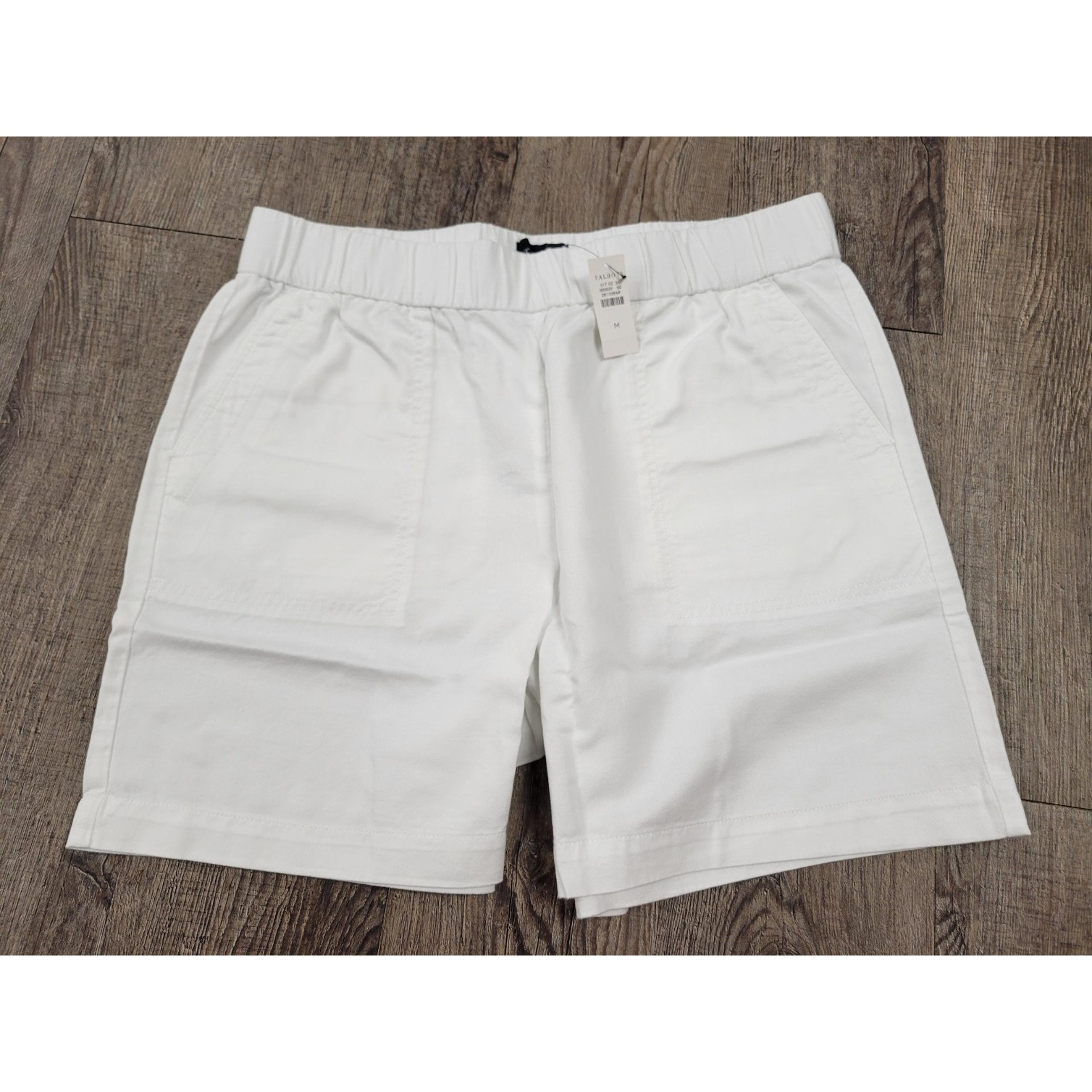 Talbots NWT White Elastic Waist Flat Front Women's Pull On Shorts Size Medium