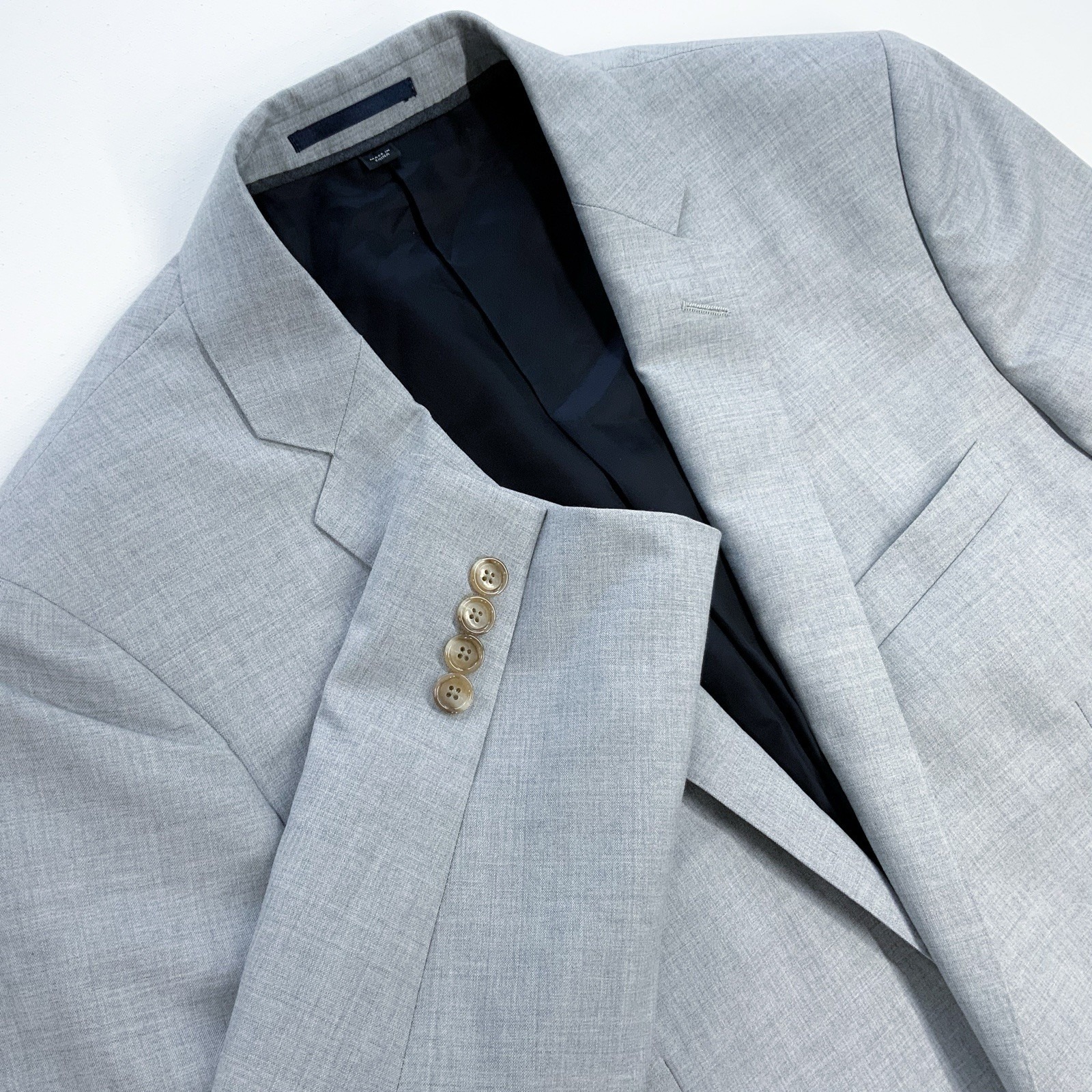 EUC J. Crew Ludlow Blazer Suit Jacket Mens 40L Wool Super 120s Loro Piana Grey