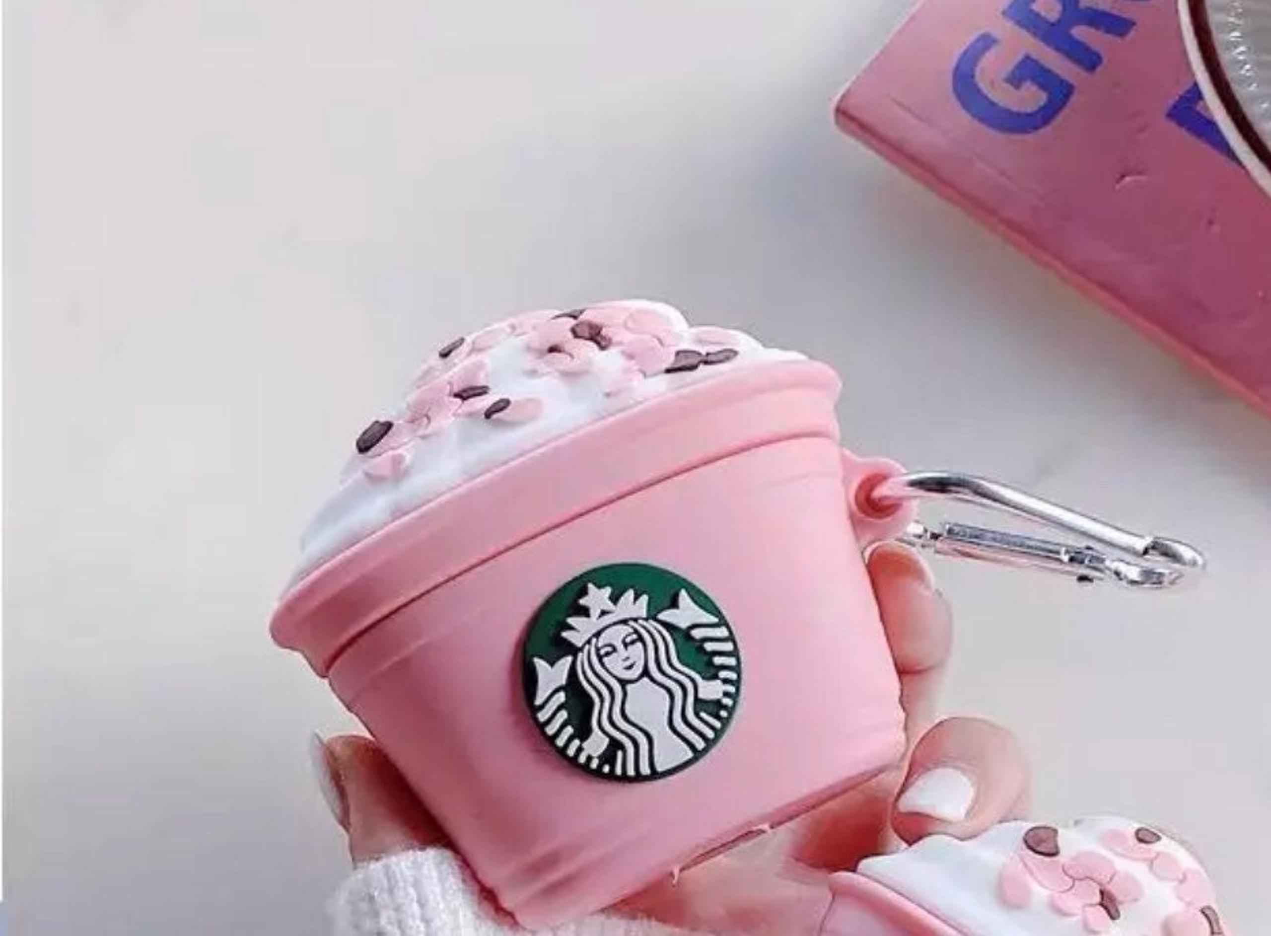 Pink Starbucks slicone Airpod pro cover