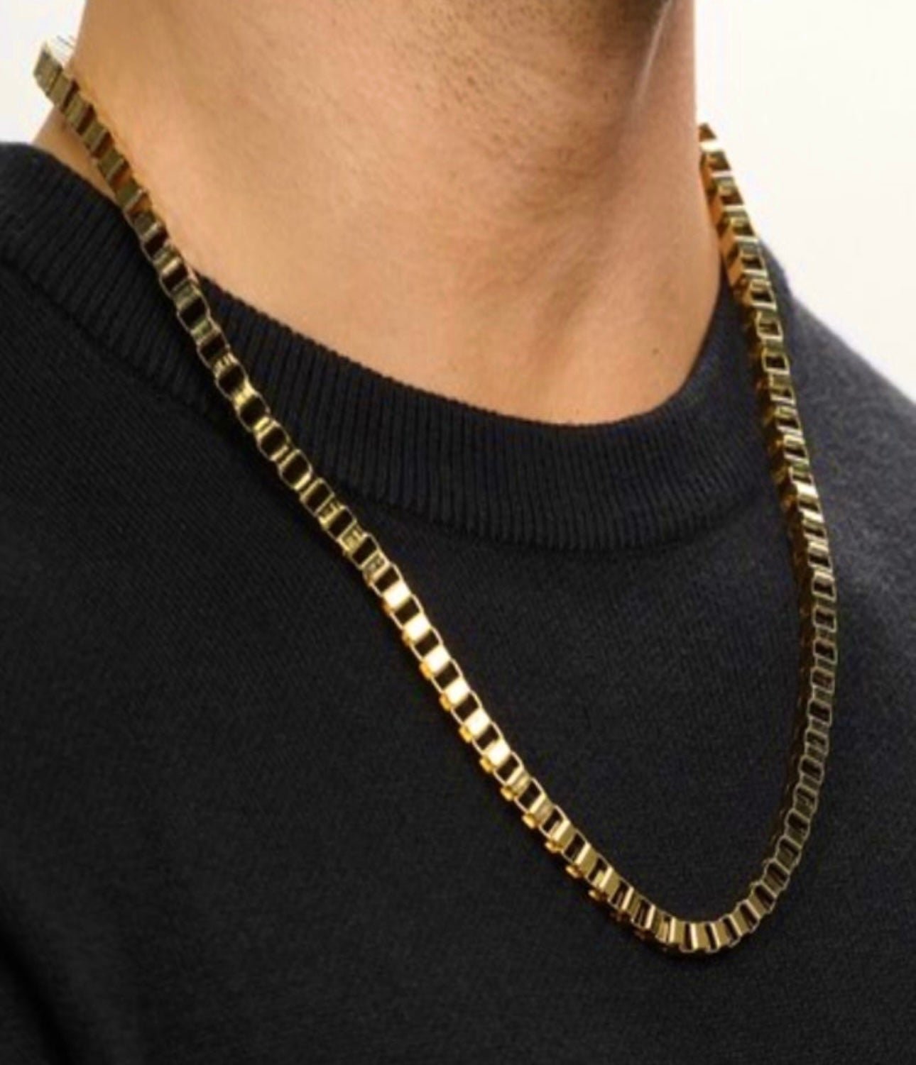 18k premium chain necklace 22” square box nwt