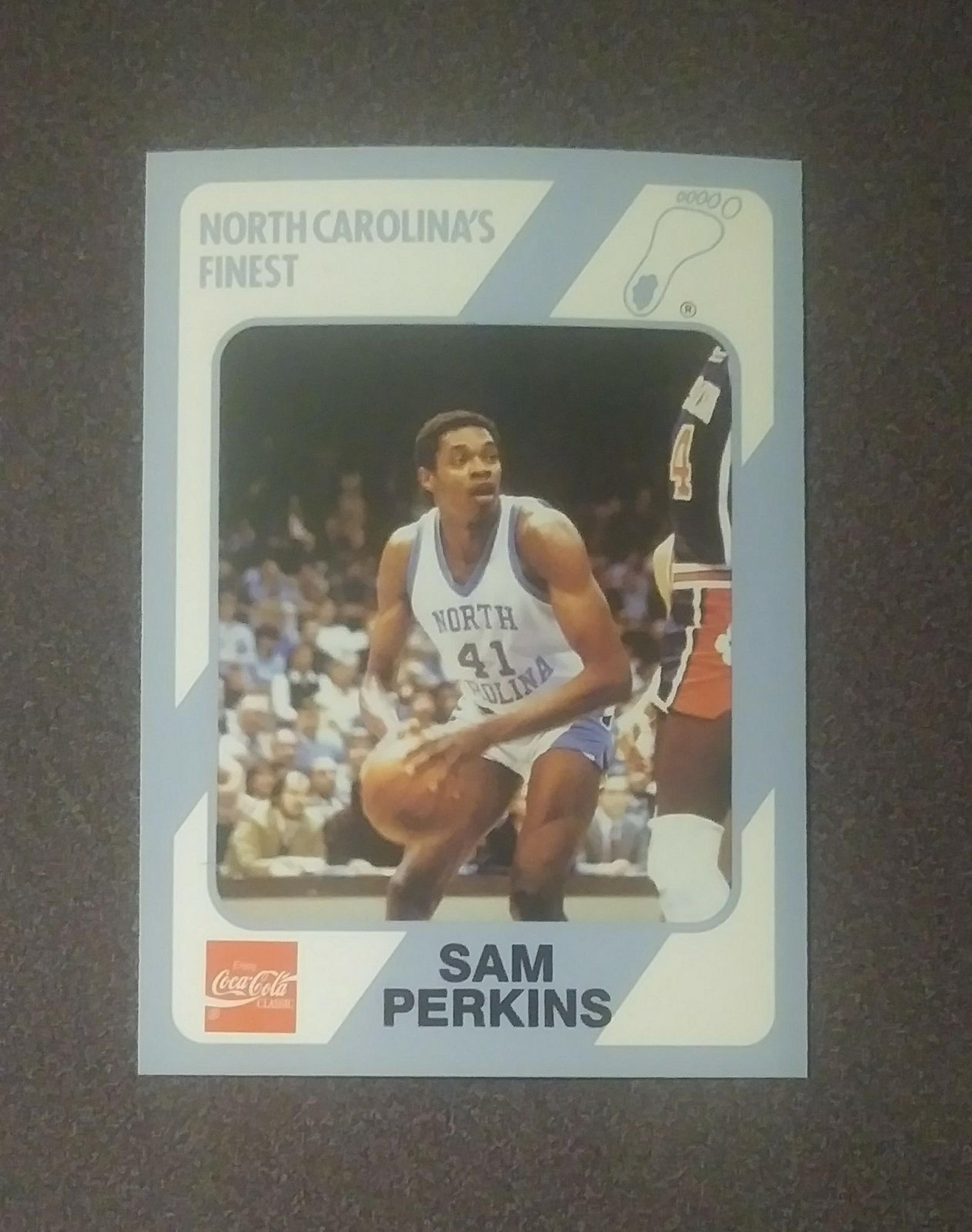 1989-90 Collegiate Sam Perkins North Carolina Tar Heels #34 Card NCAA - Coca-Cola