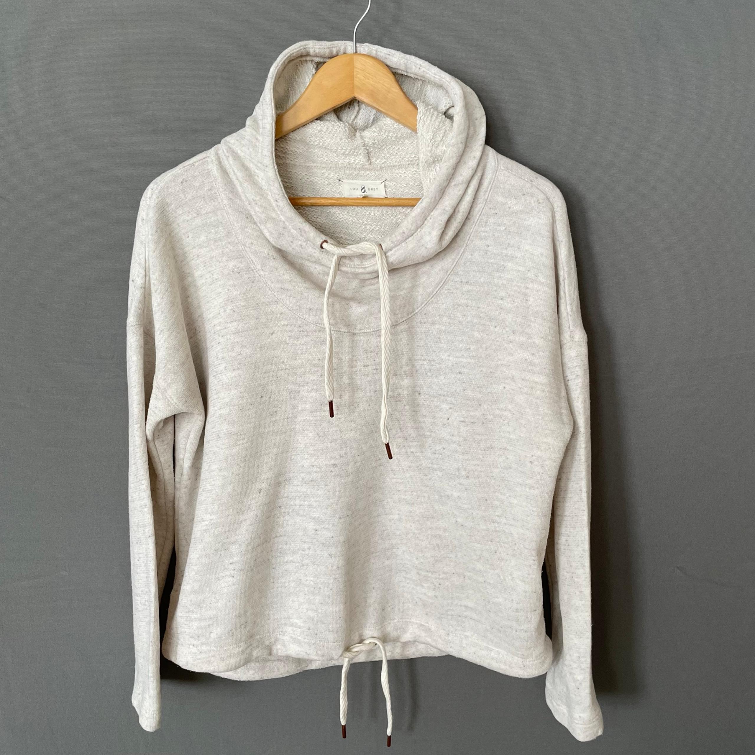 Lou & Grey Pullover Hooded Funnel Neck Long Sleeve Knit Top Size Medium