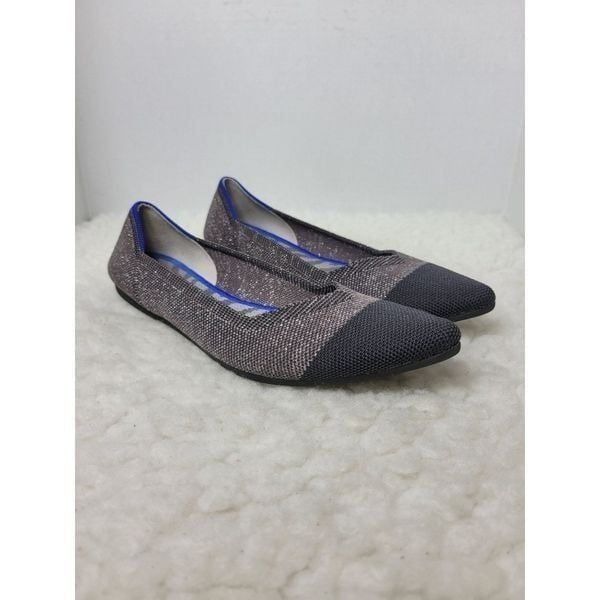 Rothy's Twilight MetallicThe Point Women's Size 8 Brown Black Cap Shoes