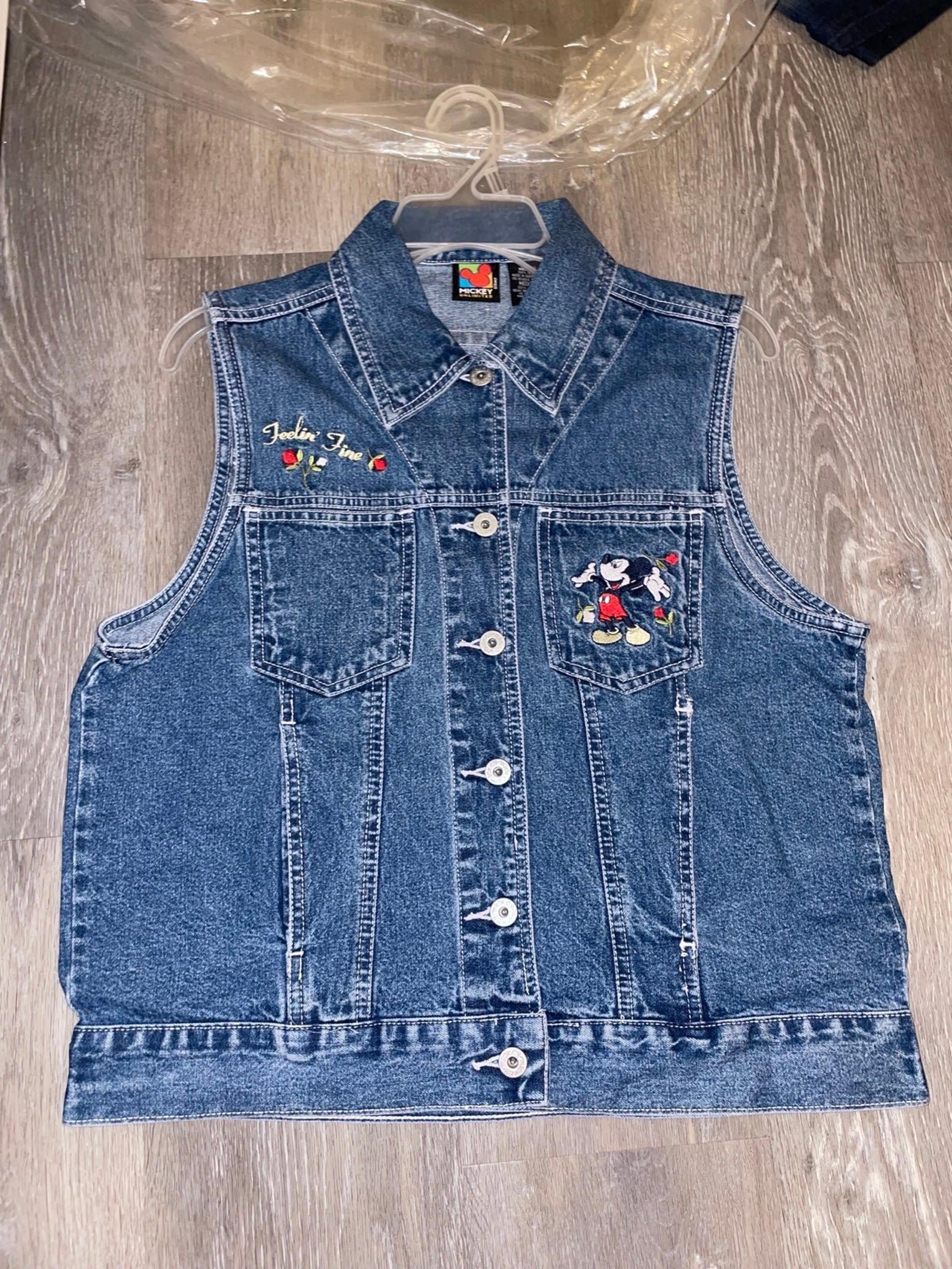 Vintage Disney Denim Vest Mickey Unlimited