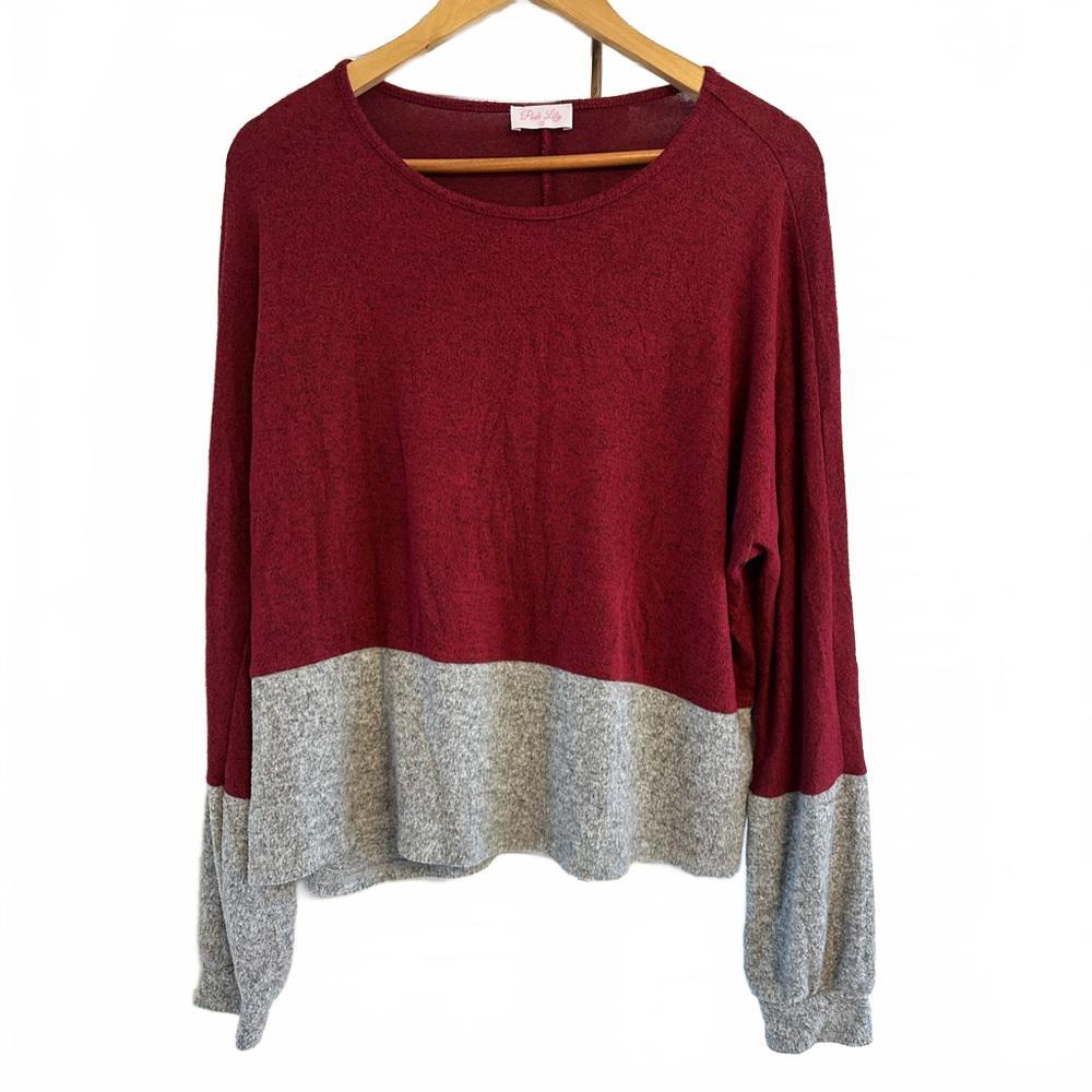 Pink Lily Color block Sweater Size S