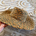 Vintage wide brim Summer hat made of straw, vintage straw capeline green natural