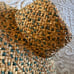 Vintage wide brim Summer hat made of straw, vintage straw capeline green natural