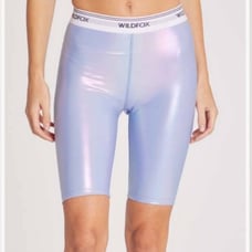 Wildfox Pale Iris Iridescent Ava High-Waisted 9 Biker Short NWT Boho Chic