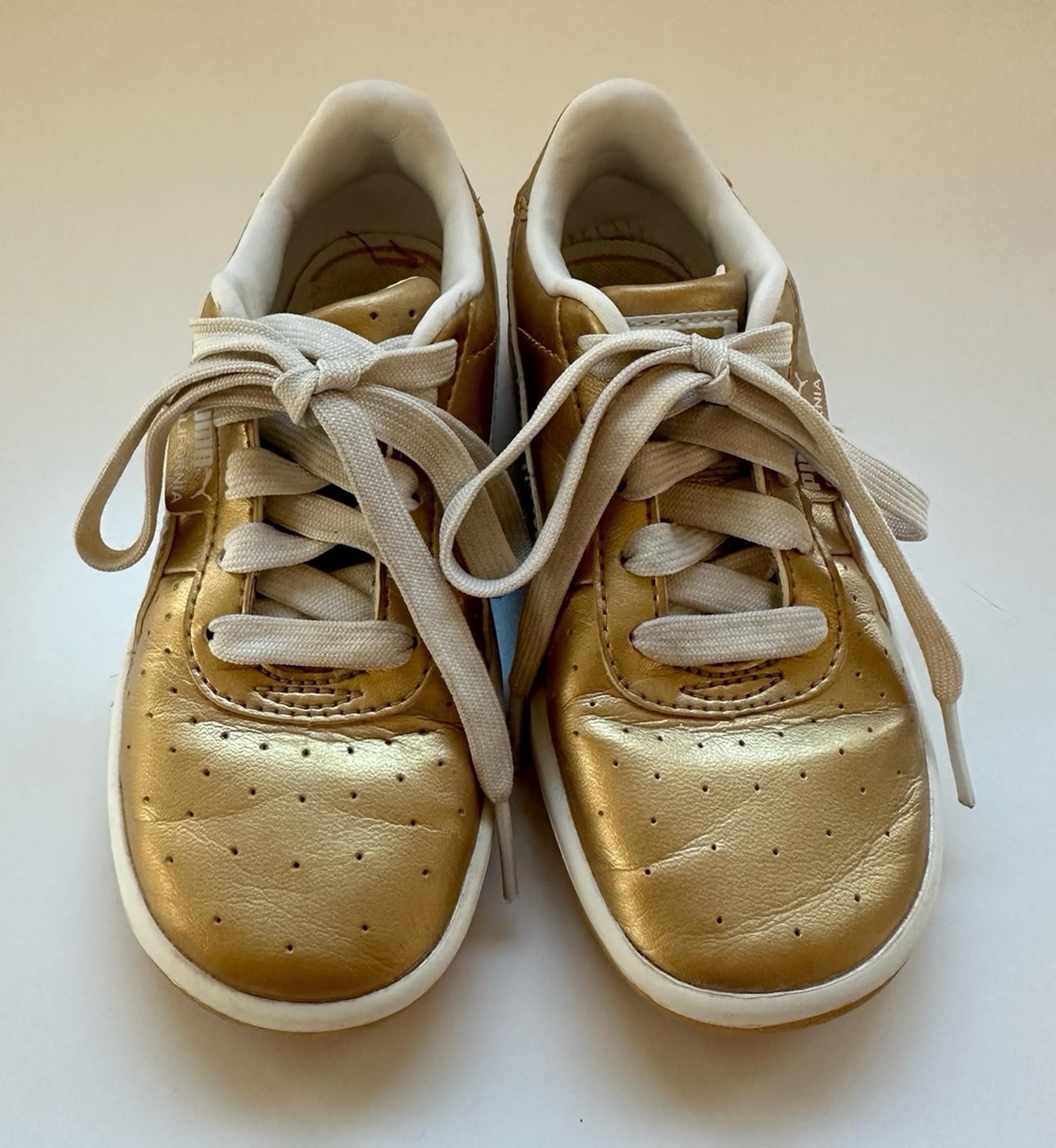 Puma Girls California Metalic Gold Sneaker Shoes