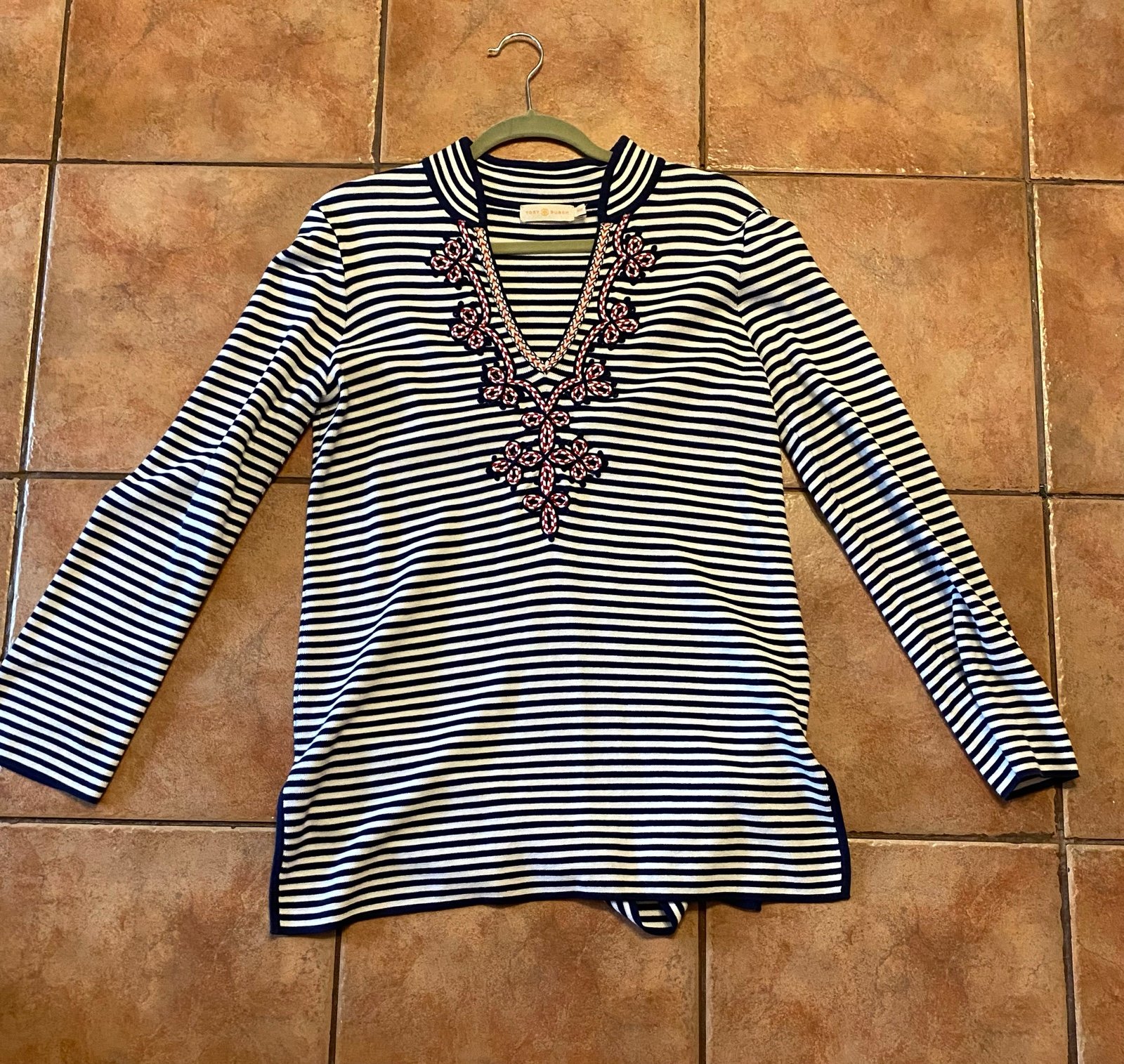 Tory Burch Nautical Striped Tunic Medium