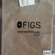 Figs Scrubs Catarina Top & Zamora Joggers Pants Sandstone Color Size XXS NWT