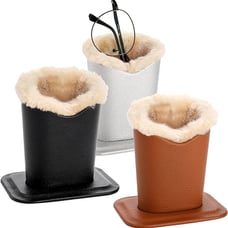 3 Pack Eyeglass Holder, PU Leather Glasses Display Stand Plush Lined