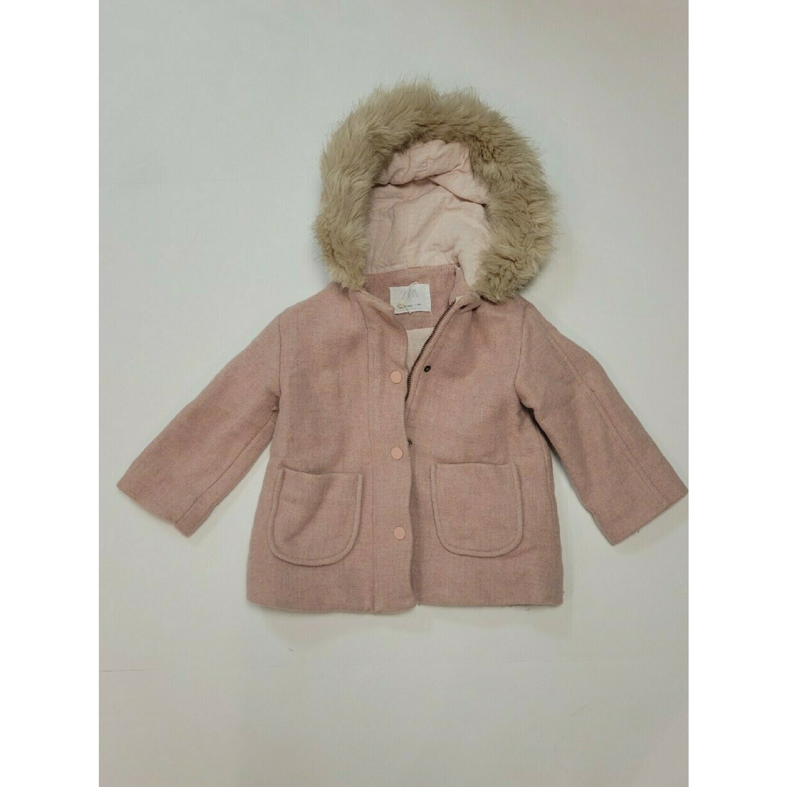 Zara Pink Fur Jacket 2/3y