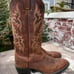 Justin Stampede Western Cowboy Boots Mens 9D Pull On Apache Brown Leather 2551