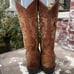 Justin Stampede Western Cowboy Boots Mens 9D Pull On Apache Brown Leather 2551