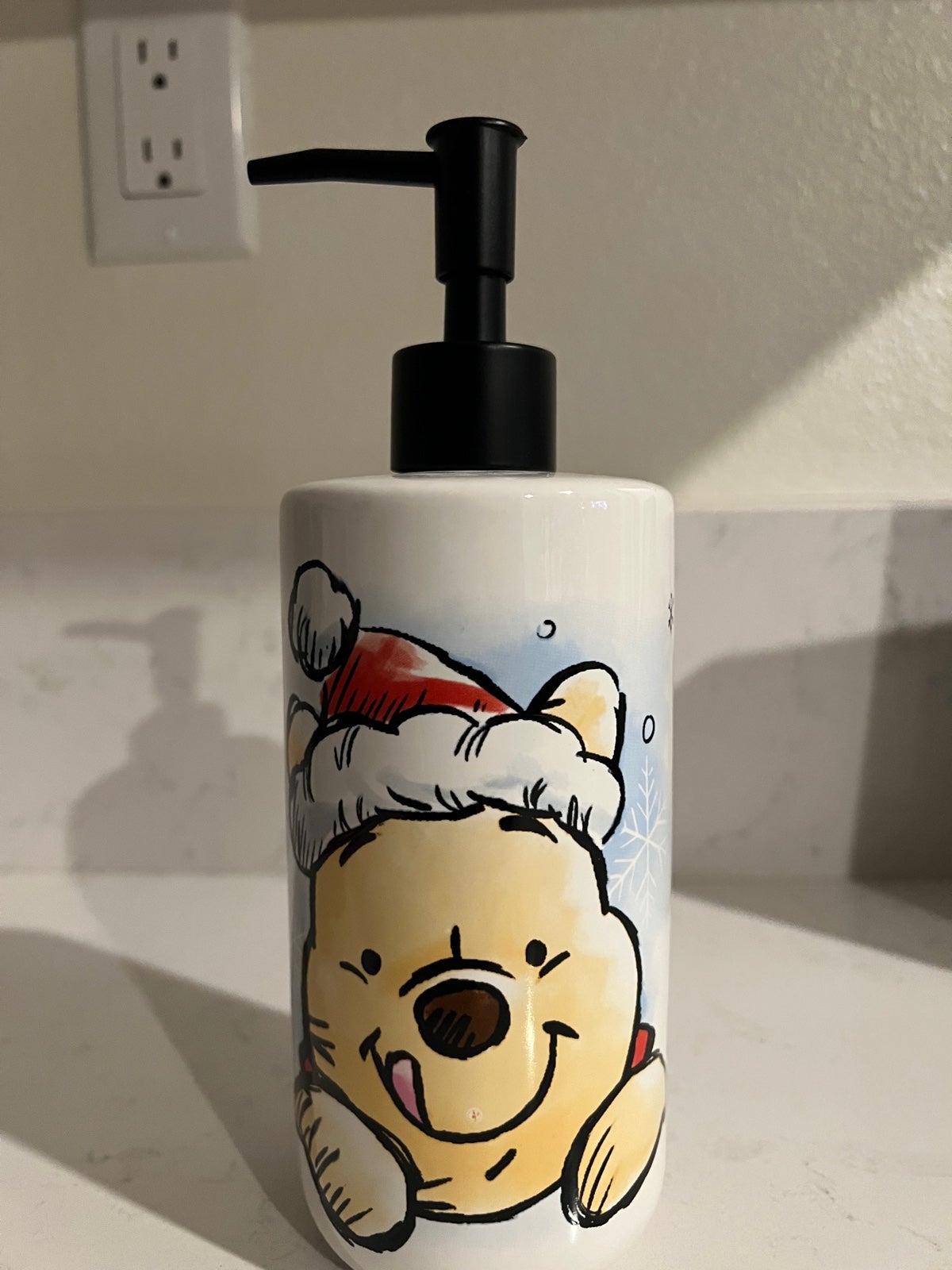 NWT Disney Winnie the Pooh Christmas Winter Soap Dispener Hand Wash