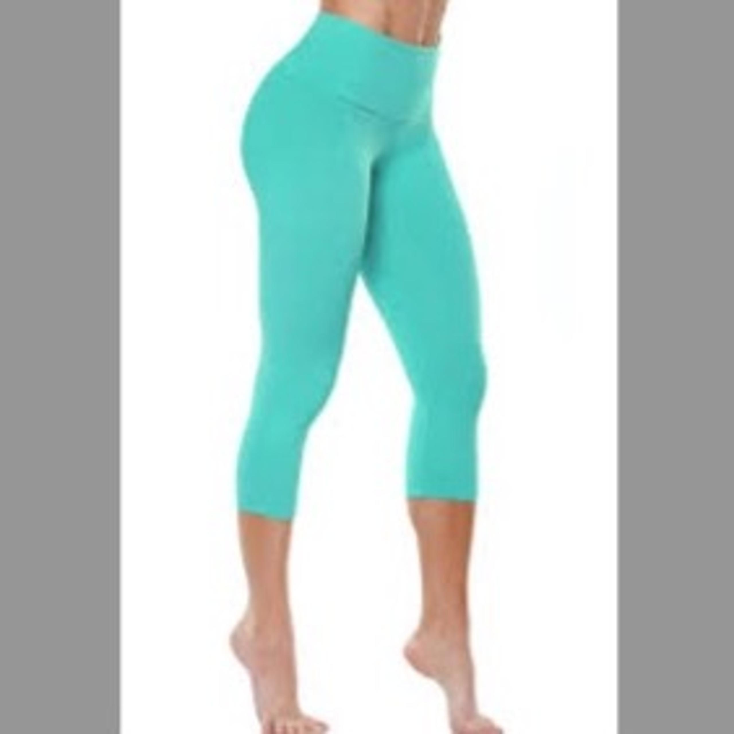 90 Degree by Reflex Women's Teal Capri Cropped Leggings, size XL