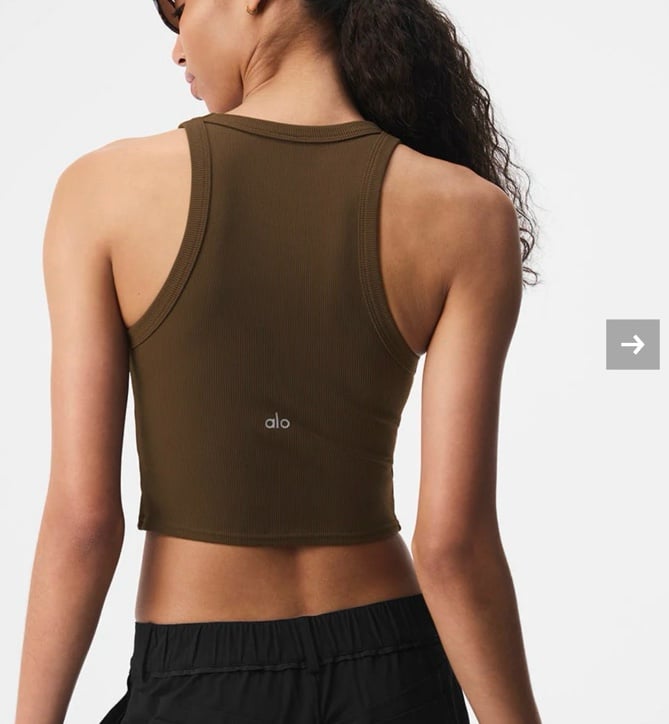 Alo Goddess Tank Top in Espresso