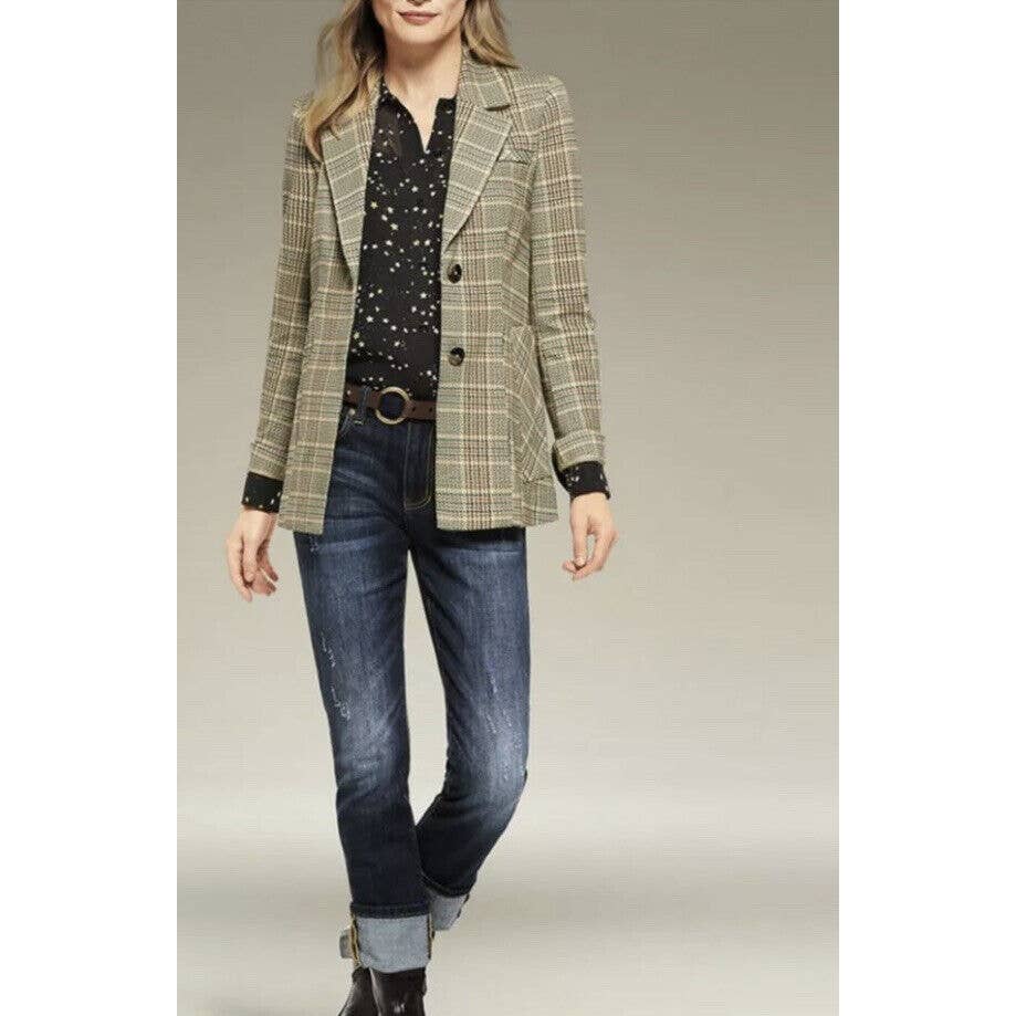 Cabi Women's Business Classic Pastime Plaid Blazer Jacket #3548