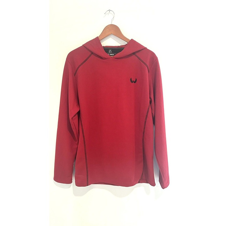 Nick Danger Men's XL Burgundy/Black Flex Fit LS Hoodie Shirt