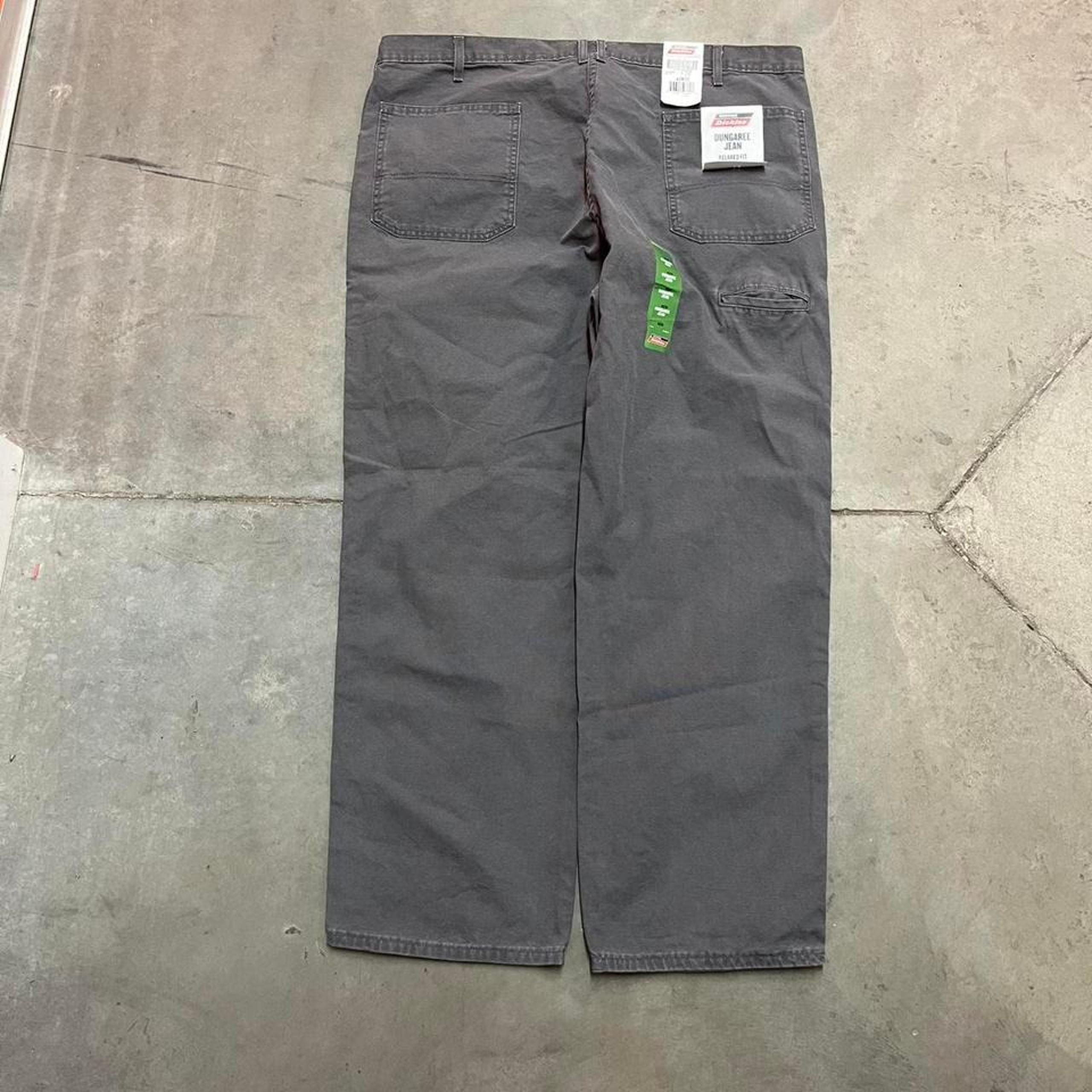 Y2K Grey Oversized Baggy Dickies Dungaree Jeans size 42x30