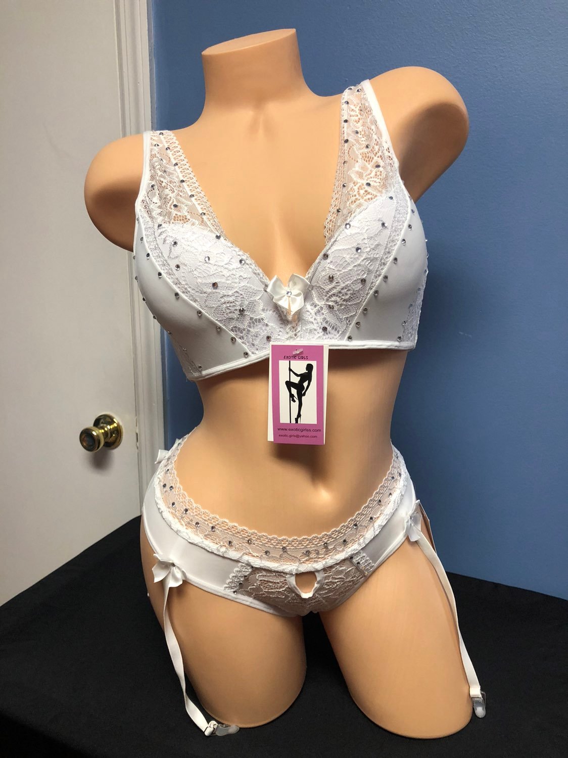 White lingerie stripper outfit
