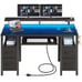 Computer Desk 55 With LED Lights & Power Outlets, Home Office Desk