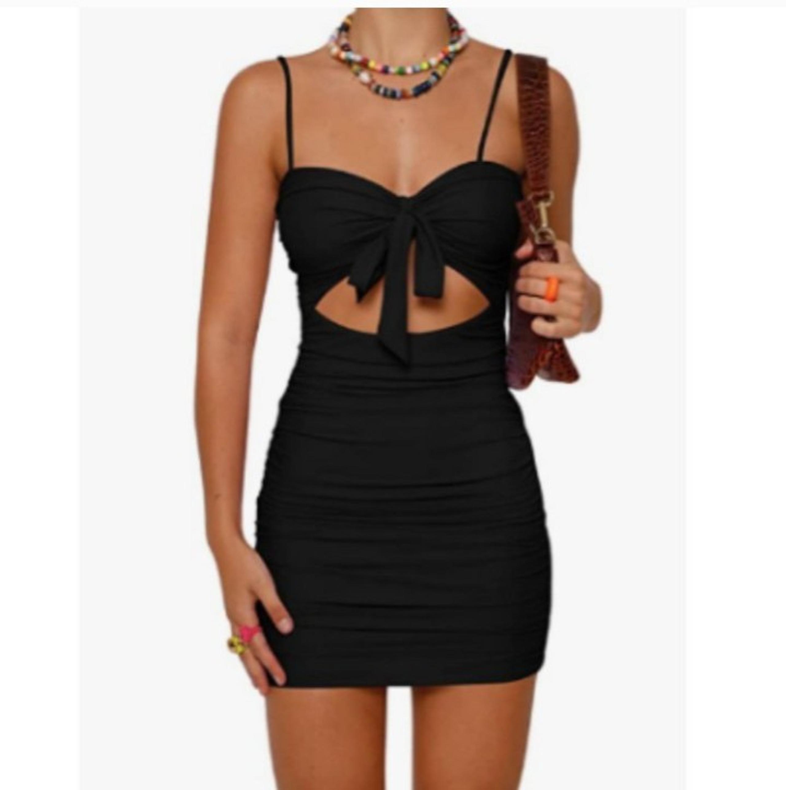 Women's Cut Out Ruched Backless Dress Size Small