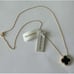 Rachel Zoe Sterling Silver 925 Gold Plated Reversible Necklace Pearl & Onyx*