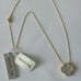 Rachel Zoe Sterling Silver 925 Gold Plated Reversible Necklace Pearl & Onyx*
