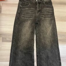 Baggy Black Faded Washed Jeans