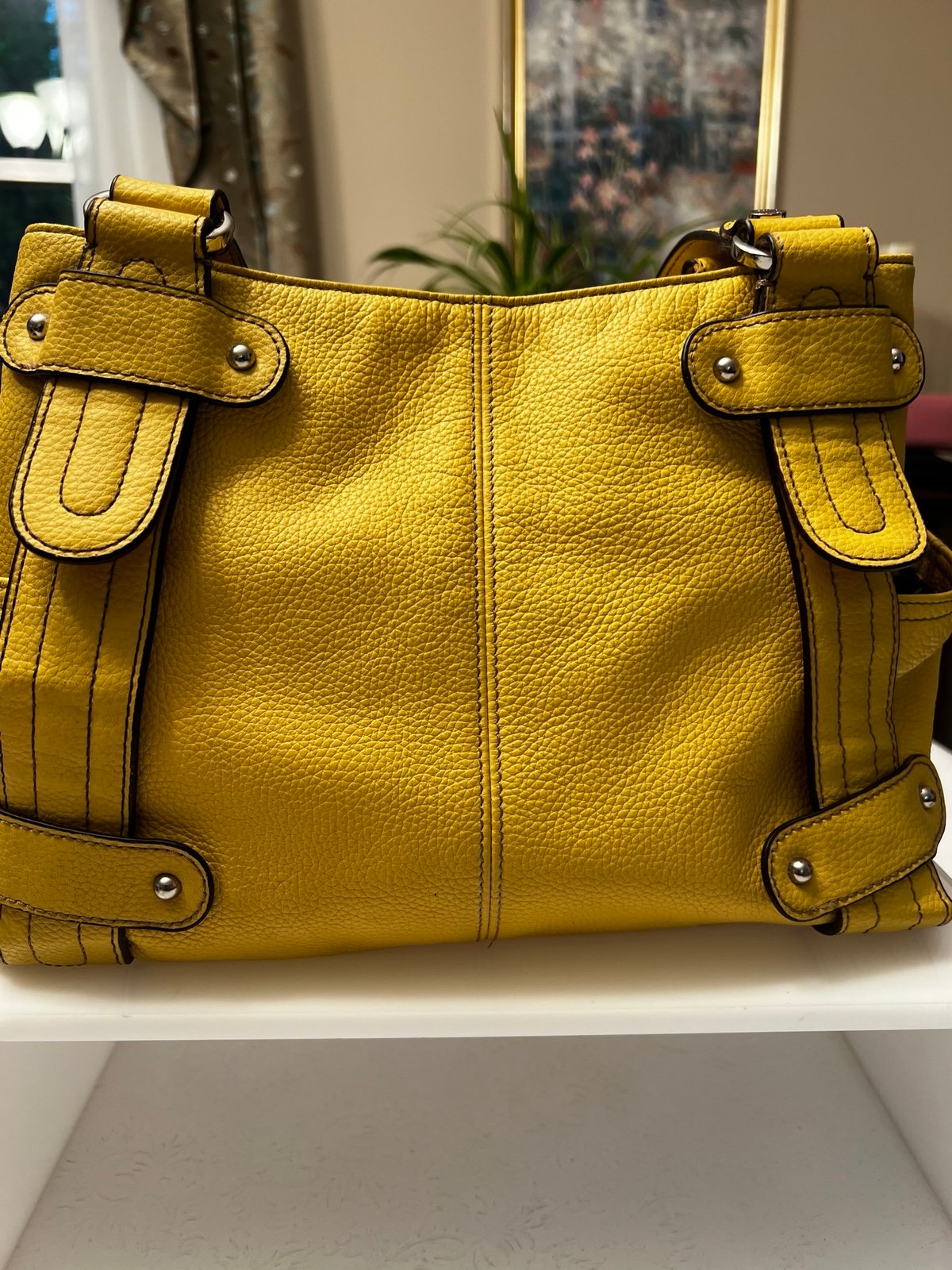 Tignanello mustard, Color Leather purse-measures 9 1/2 x 13 x 5 1/2 “