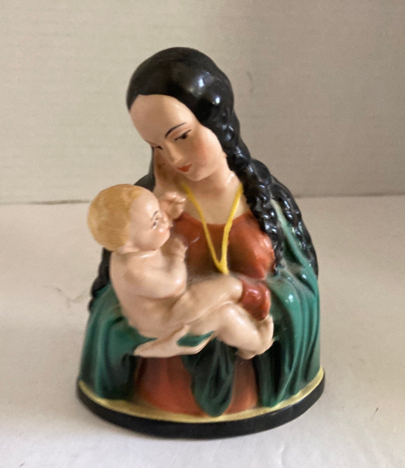 Early hand painted German Porcelain Madonna and child