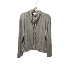 NWT Calme by Jonny Was grey hachi mock neck pullover, womens size S, MSRP 138