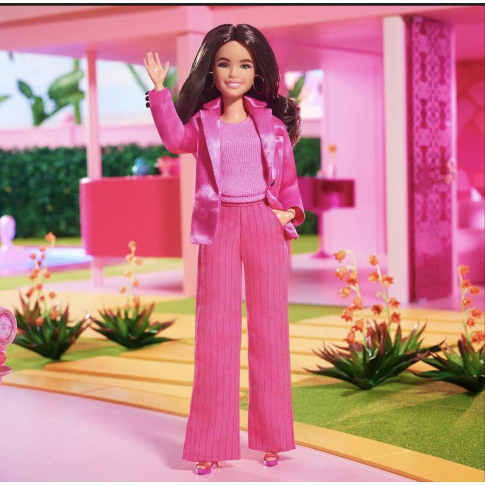 Barbie The Movie Gloria Collectible Doll Wearing Three-Piece Pink Power Pantsuit