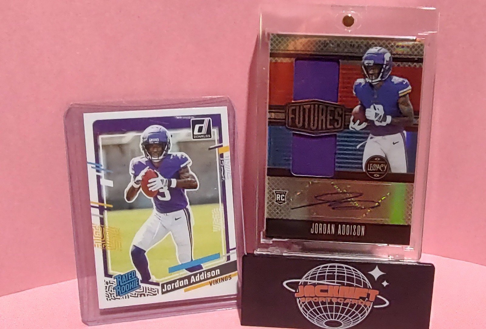 Jordan Addison Lot of 4 Football Cards. Legacy is 70/249