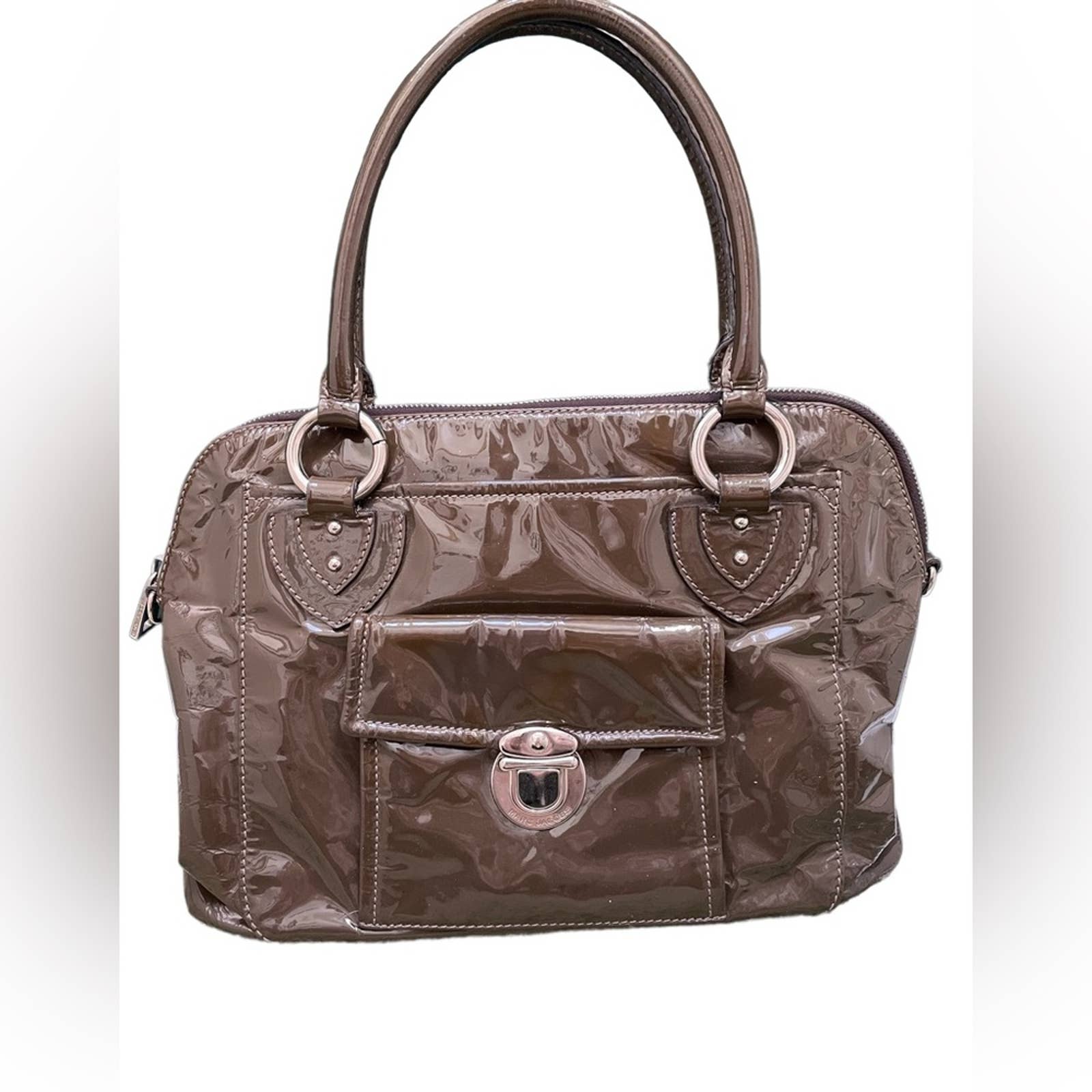 MARC JACOBS PATENT LEATHER BOWLING BAG