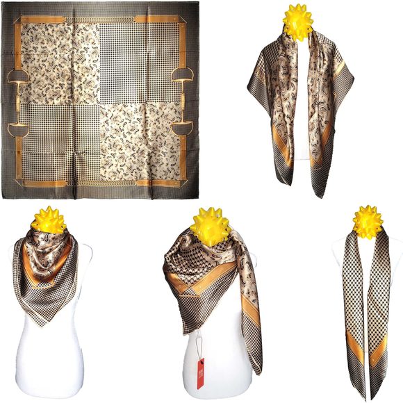 NWT Genuine 100% Mulberry Silk Satin Scarf 42 x42 Large Square Shawl 59921