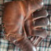 1950s left handed leather baseball mit