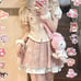 Sanrio My Melody Bows Pattern Layered Pink Pleated Skirt Size M