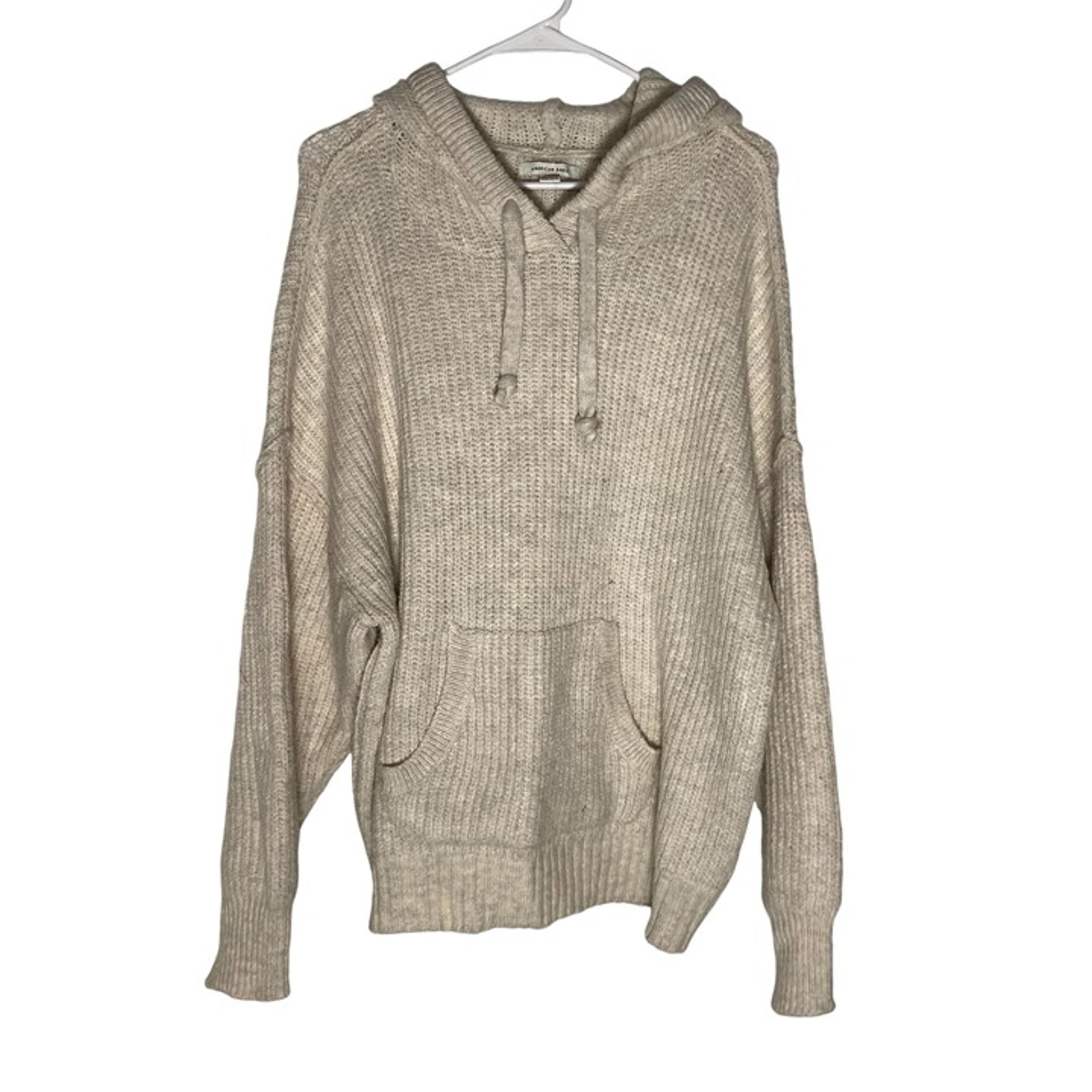 American Eagle Knit Hooded Sweater Women's Size Large in Cream New With Tags!