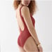 J Crew Textured Brick Red One Piece Swimsuit Size 16