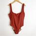 J Crew Textured Brick Red One Piece Swimsuit Size 16