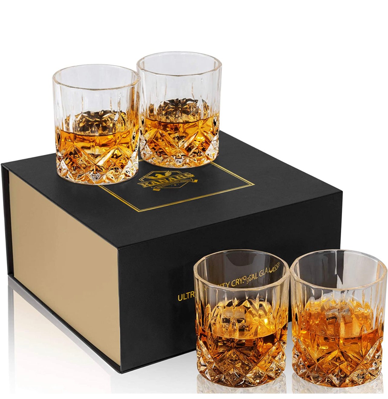 Old Fashioned Whiskey Glasses Set of 4
