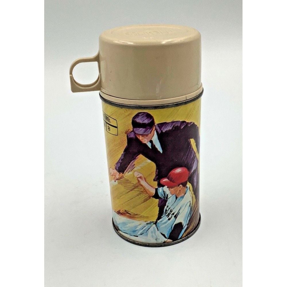 1969 King-Seely Thermos Baseball Vintage Missing inside screw top