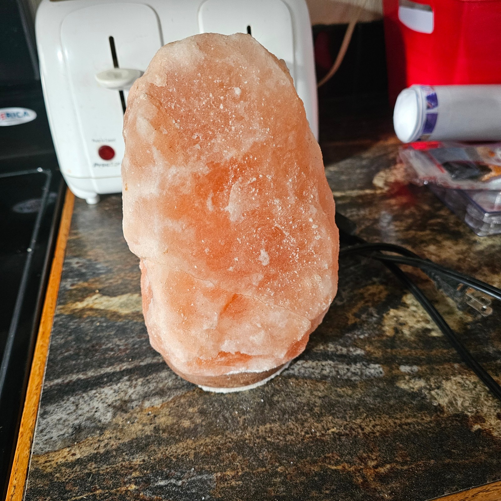 LARGE Natural Himalayan Salt Lamp, 8 Salt Rock Lamp + Chord/Bulb (Crystal Lamp)