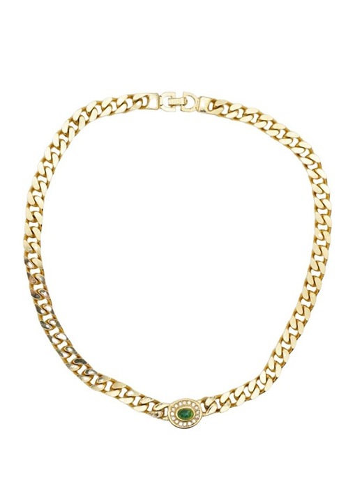 Vintage Christian Dior Emerald Cuban Chain