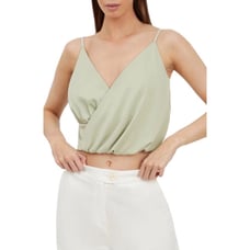 4th & Reckless Mint Rosaria Surplice Crop Camisole, M