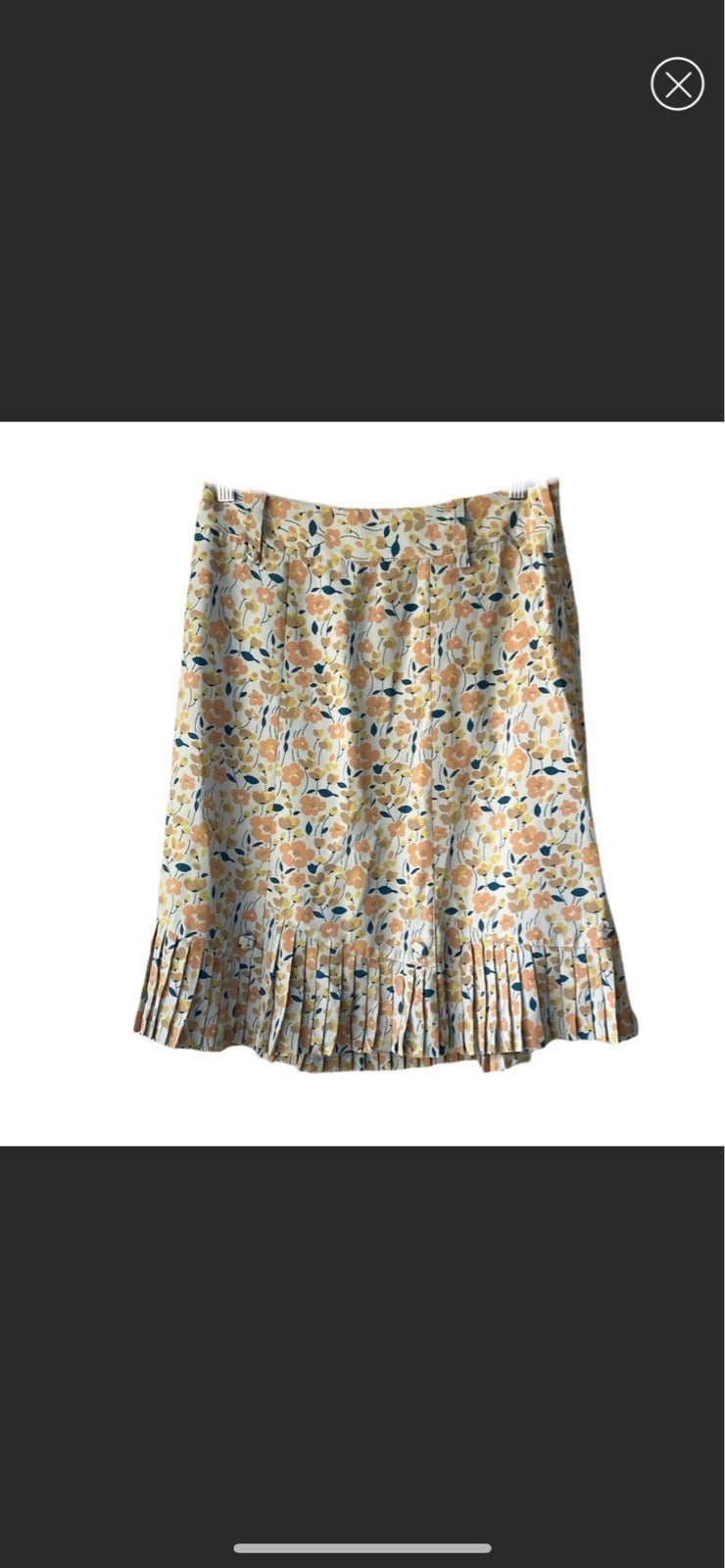 MARC JACOBS floral 100% silk pleated hem skirt size 6 new without tags