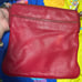 RED LEATHER LAUREN RALPH LAUREN STOCKBRIDGE CROSSBODY BAG